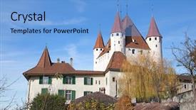  Presentation with candy castle - Colorful PPT theme enhanced with history habsburgs - thun castle near interlaken bern backdrop and a  colored foreground