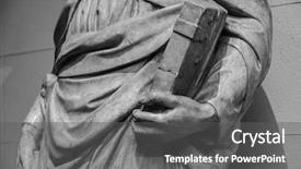  Presentation with history - Presentation theme consisting of history humans - stone statue detail of human background and a gray colored foreground