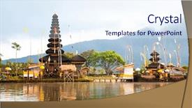  Presentation with history indonesian - Theme enhanced with history indonesian - bali pura ulun danu bratan background and a sky blue colored foreground