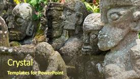  Presentation with batak - Slide set consisting of history indonesian - batak carving stone statue background and a tawny brown colored foreground