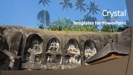  Presentation with history indonesian - Cool new presentation theme with history indonesian - gunung kawi is a temple backdrop and a teal colored foreground