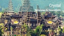  Presentation with pura - Presentation theme with history indonesian - pura besakih temple bali indonesia background and a light blue colored foreground