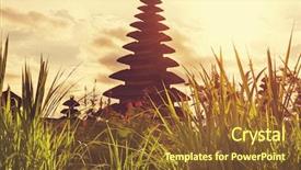 Presentation with bali temple - Slide deck featuring history indonesian - pura besakih temple bali indonesia background and a  colored foreground
