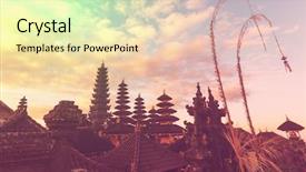  Presentation with bali temple - Colorful PPT theme enhanced with history indonesian - pura besakih temple bali indonesia backdrop and a  colored foreground