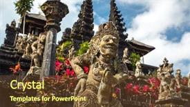  Presentation with pura - Theme featuring history indonesian - pura besakih temple bali indonesia background and a tawny brown colored foreground