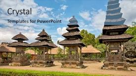  Presentation with history indonesia - PPT layouts with history indonesian - royal temple taman ayun mengwi background and a light blue colored foreground