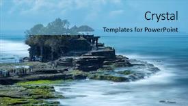  Presentation with bali temple - Colorful slide set enhanced with history indonesian - temple in the sea pura backdrop and a light blue colored foreground