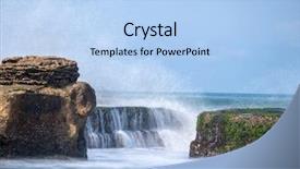  Presentation with history indonesia - Cool new PPT theme with history indonesian - temple in the sea pura backdrop and a light blue colored foreground