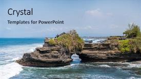  Presentation with history indonesia - Cool new presentation theme with history indonesian - temple in the sea pura backdrop and a light blue colored foreground