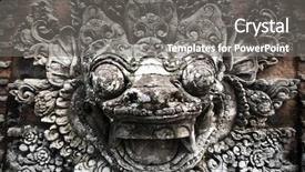  Presentation with history indonesian - Presentation theme enhanced with history indonesian - traditional balinese stone carving temple background and a gray colored foreground