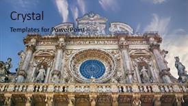  Presentation with facade - Audience pleasing slide set consisting of history jesus - facade of basilica di santa backdrop and a teal colored foreground