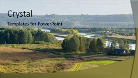  Presentation with medieval page - Amazing theme having history lituanian - kernave landscape at summer backdrop and a light blue colored foreground