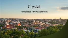  Presentation with history - Amazing PPT theme having history lituanian - summer in vilnius city center backdrop and a light blue colored foreground