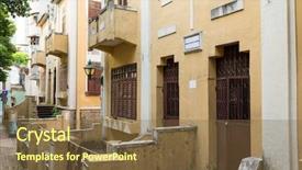  Presentation with old - Slides enhanced with history macau - macao old town background and a  colored foreground