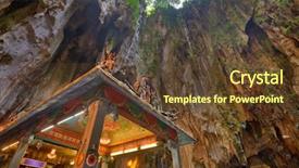 Presentation with caves - Colorful presentation enhanced with history malaysia - batu caves temple near kuala backdrop and a tawny brown colored foreground