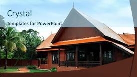  Presentation with classic - Colorful theme enhanced with history malaysia - classic wood house backdrop and a sky blue colored foreground