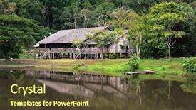  Presentation with sarawak - Audience pleasing theme consisting of history malaysia - long house in sarawak backdrop and a tawny brown colored foreground