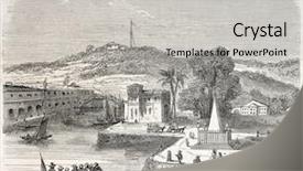  Presentation with stage - Audience pleasing theme consisting of history malaysia - old view of singapore landing backdrop and a light gray colored foreground