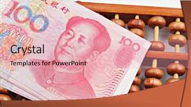  Presentation with china fmcg - Slide set with history math - abacus and china money banknote background and a lemonade colored foreground