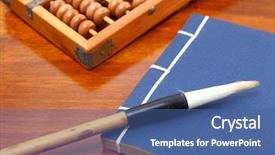  Presentation with chinese - Presentation theme consisting of backgroun holding digital tablet - healing background and a light gray colored foreground