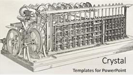  Presentation with journal - Presentation theme having history math - old calculation engine invented background and a lemonade colored foreground