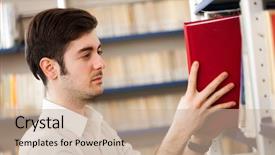  Presentation with book pages turning - Presentation theme consisting of history math - portrait of a student taking background and a coral colored foreground