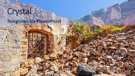  Presentation with history - Presentation design enhanced with history minoan - old ruins on the crete background and a light blue colored foreground
