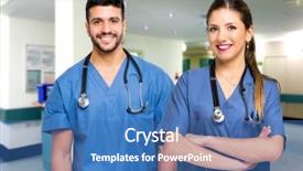  Presentation with hospital - Presentation featuring history nursing - couple of doctors background and a teal colored foreground