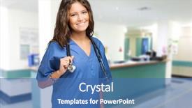  Presentation with nurse - Presentation theme consisting of history nursing - young nurse smiling background and a  colored foreground