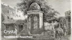  Presentation with square - Presentation theme enhanced with history oflebanon - arab fountain in the wheat background and a gray colored foreground