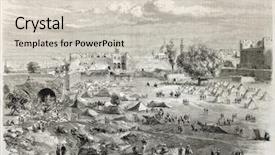  Presentation with camp - Cool new slide deck with history oflebanon - beirut castle camp during druze-maronite backdrop and a soft green colored foreground