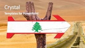  Presentation with blue aged wood sign - Slides with history oflebanon - lebanon flag wooden sign background and a  colored foreground