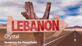  Presentation with desert - Slides consisting of history oflebanon - lebanon wooden sign with desert background and a red colored foreground