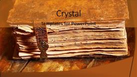  Presentation with history book - Theme enhanced with history old pages - ancient book background and a gold colored foreground