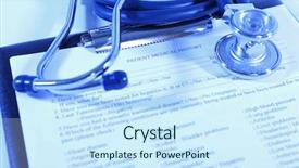  Presentation with medical clipboard - Amazing theme having history on clipboard with stethoscope backdrop and a  colored foreground