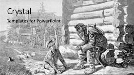  Presentation with engraving - Slides featuring history peasant - the past engraving background and a light gray colored foreground