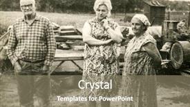  Presentation with family photo - Cool new PPT theme with history peasant - vintage photo of farmers family backdrop and a gray colored foreground