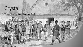  Presentation with engraving - Slide set featuring history peasant - wedding engraving by flyugel background and a light gray colored foreground