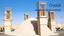  Presentation with old house - Slide set with history persia - windcatcher of an old house background and a teal colored foreground