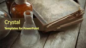  Presentation with laboratory equipment - Amazing PPT theme having history pharmacy - vintage equipment of chemical laboratory backdrop and a tawny brown colored foreground