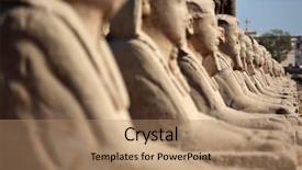  Presentation with history egypt - Theme with history pharoah - row of ancient sphinxes background and a coral colored foreground