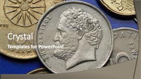  Presentation with greek - PPT layouts having history philosophy - coins of greece greek philosopher background and a gray colored foreground