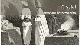  Presentation with ceremony - Cool new presentation design with history philosophy - guebre ceremony in ateshgah temple backdrop and a gray colored foreground