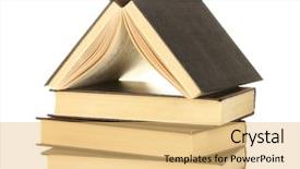  Presentation with white house - PPT theme having history philosophy - house built of books isolated background and a yellow colored foreground