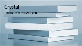  Presentation with dark green - Cool new theme with history philosophy - stack of books in dark backdrop and a light blue colored foreground