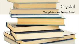  Presentation with tower - Slide deck featuring history philosophy - tower of books isolated background and a  colored foreground