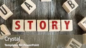  Presentation with story - Theme having history philosophy - wooden blocks with the text background and a violet colored foreground