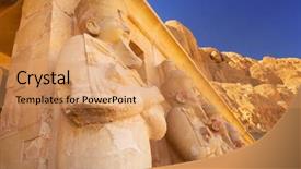  Presentation with mortuary - Presentation theme having history queens - architecture of the mortuary temple background and a coral colored foreground