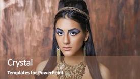  Presentation with queen - Slide deck enhanced with history queens - egyptian queen cleopatra - make background and a coral colored foreground