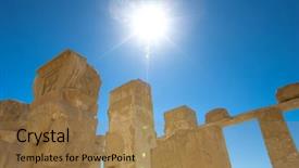  Presentation with ancient egypt temple of hatshepsut - Beautiful slide set featuring history queens - temple of hatshepsut near luxor backdrop and a coral colored foreground